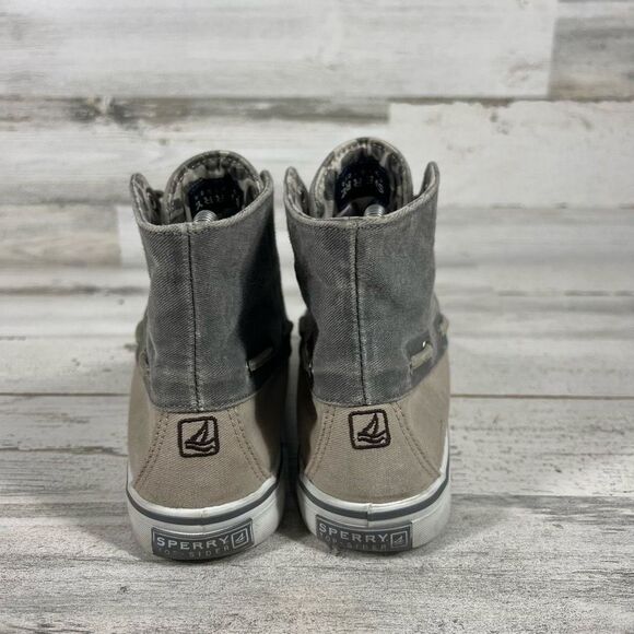 Sperry Womens Top Sider Bahama Chukka Boat Shoe High Top Lace Up Gray 6M - Picture 3 of 8